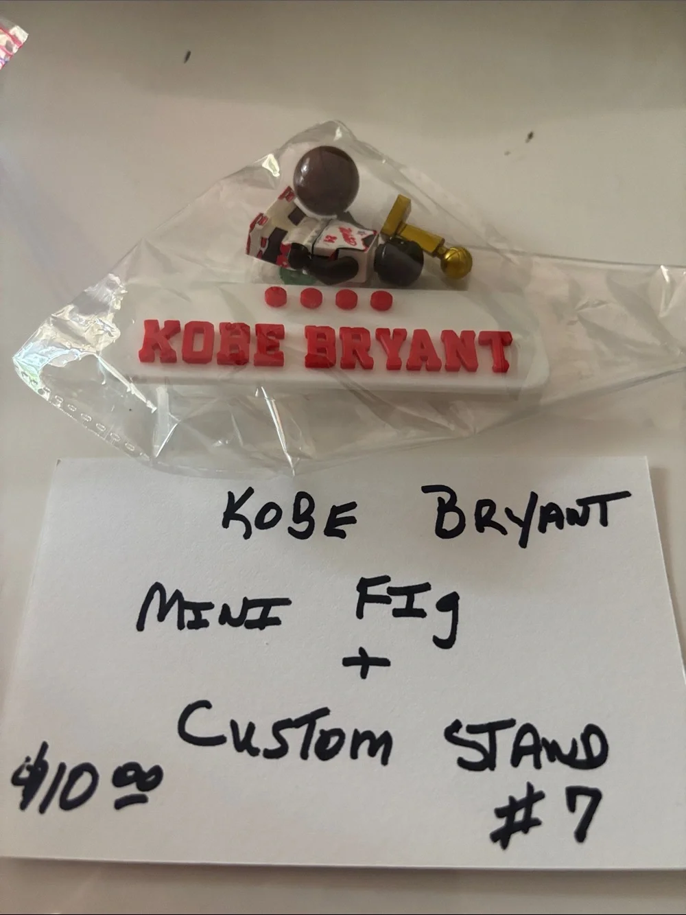 Kobe Bryant Custom Mini Figure with White Stand